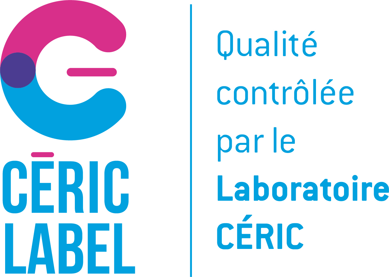 Le CÉRIC LABEL indique que le produit satisfait les exigences de qualité déterminées par le Laboratoire CÉRIC
